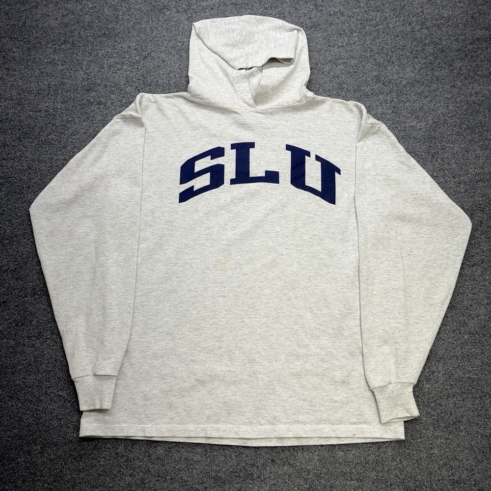 St Louis University Vintage Champion Hoodie Size Large 90s Gray‎
